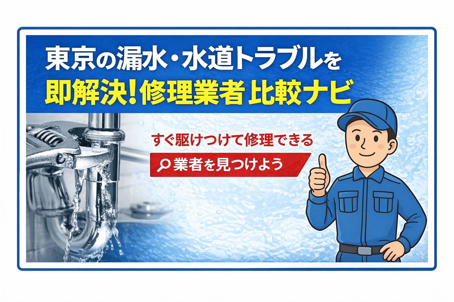 東京の漏水・水道トラブルを即解決!修理業者比較ナビ